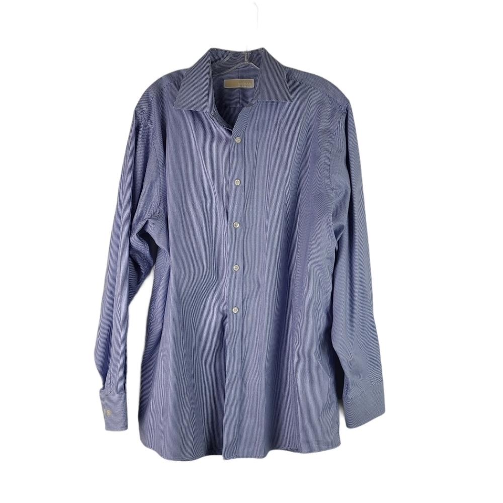 Michael Kors Dress Shirt Size 34/35 Blue Stripes